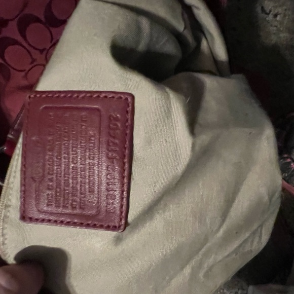 Dark Red Authentic Coach Purse with matching wallet. T - Picture 4 of 7